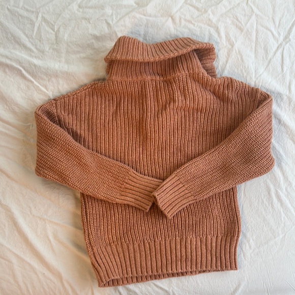 Jamie Kay Rust Orange kids Half-Zip turtle neck Sweater size 3y - Picture 3 of 3